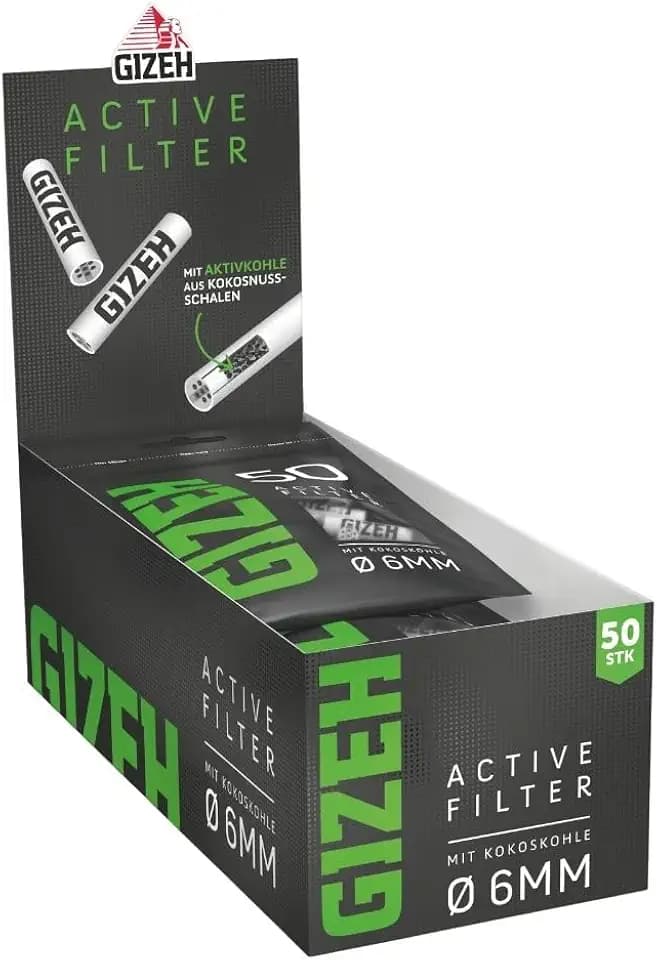GIZEH BLACK Active Filter, Ø 6 mm – 10 Beutel á 50 Filter
