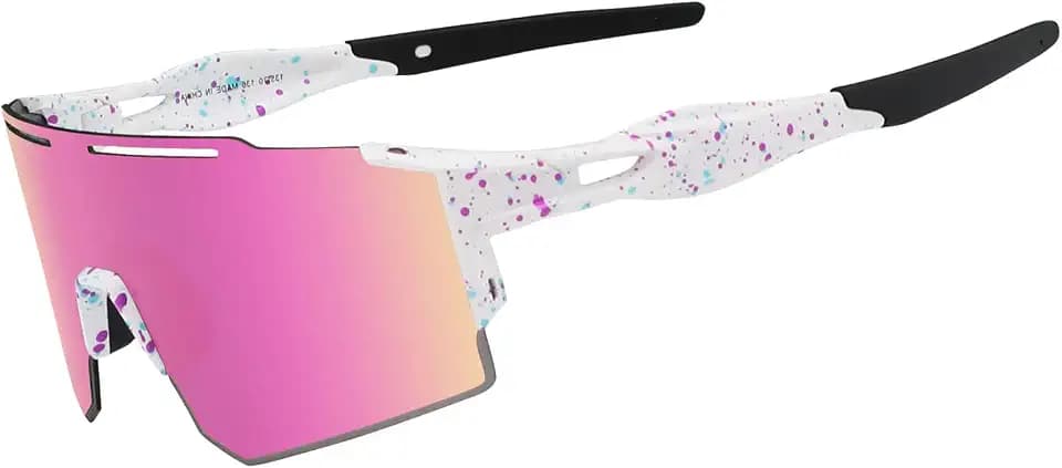 Sonnenbrille Fahrradbrille für Herren Damen UV 400 Schutz Schutzbrille MTB Sportbrille für Outdoorsport Radfahren Fahren Laufen Golf Baseball