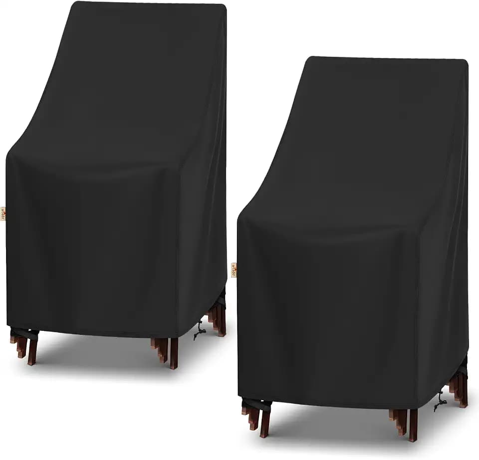Arcedo High Back Waterproof Patio Chair Covers 2 Pack, 27"W x 27"D x 49"H