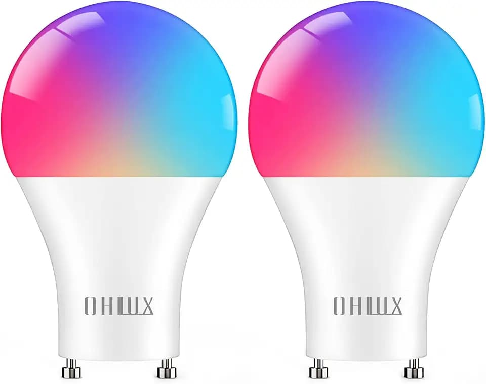 OHLUX GU24 Smart Light Bulbs Compatible with Alexa, 10W 900LM Super Bright, RGBCW Color Changing GU24 LED Bulb, 120V 100W Halogen Replacement, 2Pack