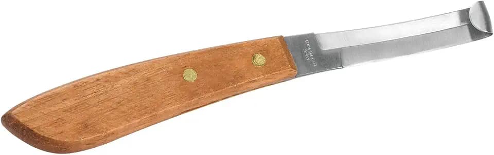Weaver Leather Double Edge Hoof Knife with Wooden Handle, Brown