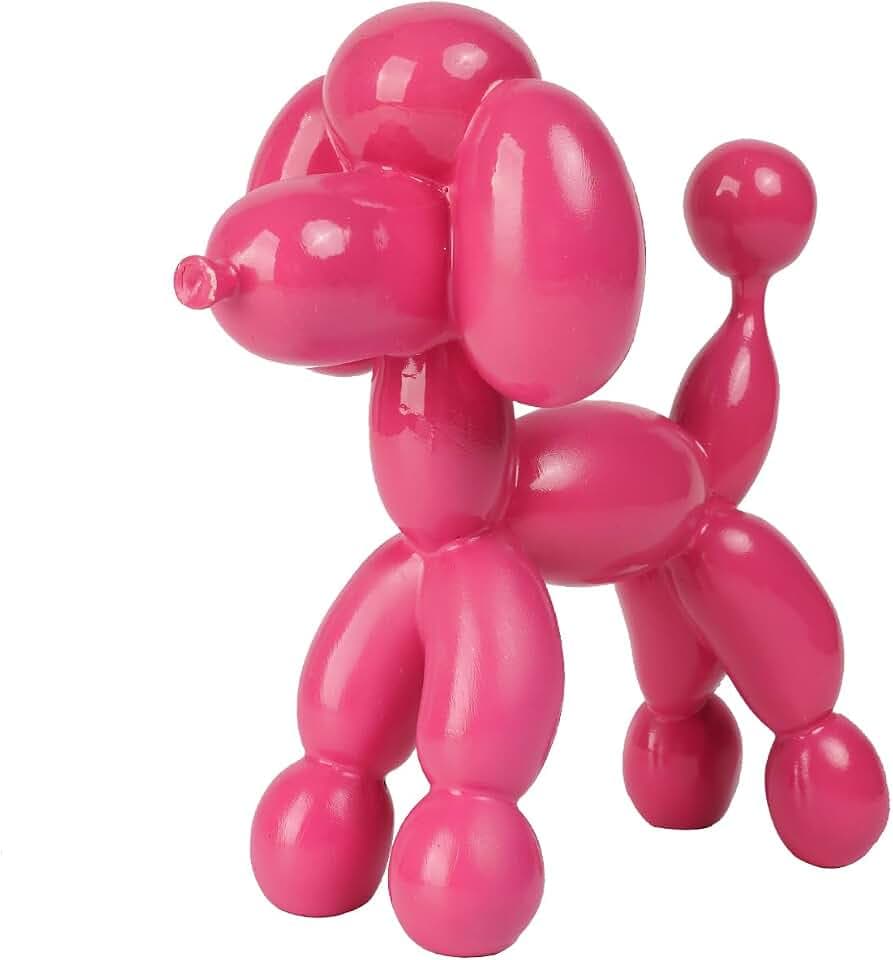 Guichifun Balloon Dog Décor Sculpture, Pink, 7"