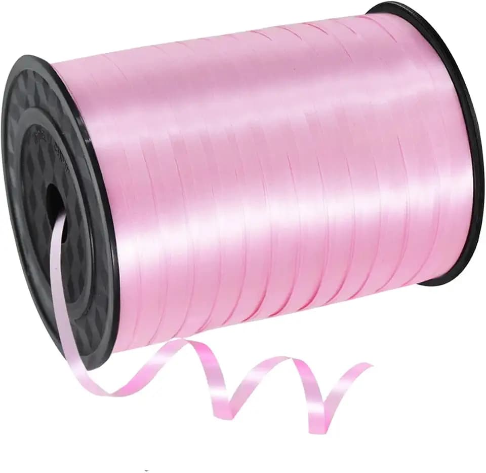 Geschenkband Rosa 5mm Breit,450M Kräuselband Geschenkbänder,Ringelband, Ballonschnur für DIY-Dekoration,Dekoband für Hochzeit Weihnachten Neujahr Geburtstag Geschenkverpackung Ballonverschlüsse