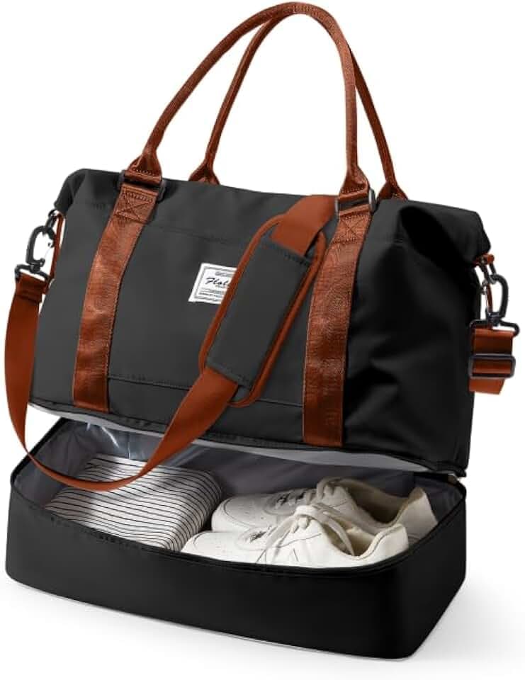 Travel Duffel Weekender Bag Women Tote Carry On Bags With Shoe Compartment