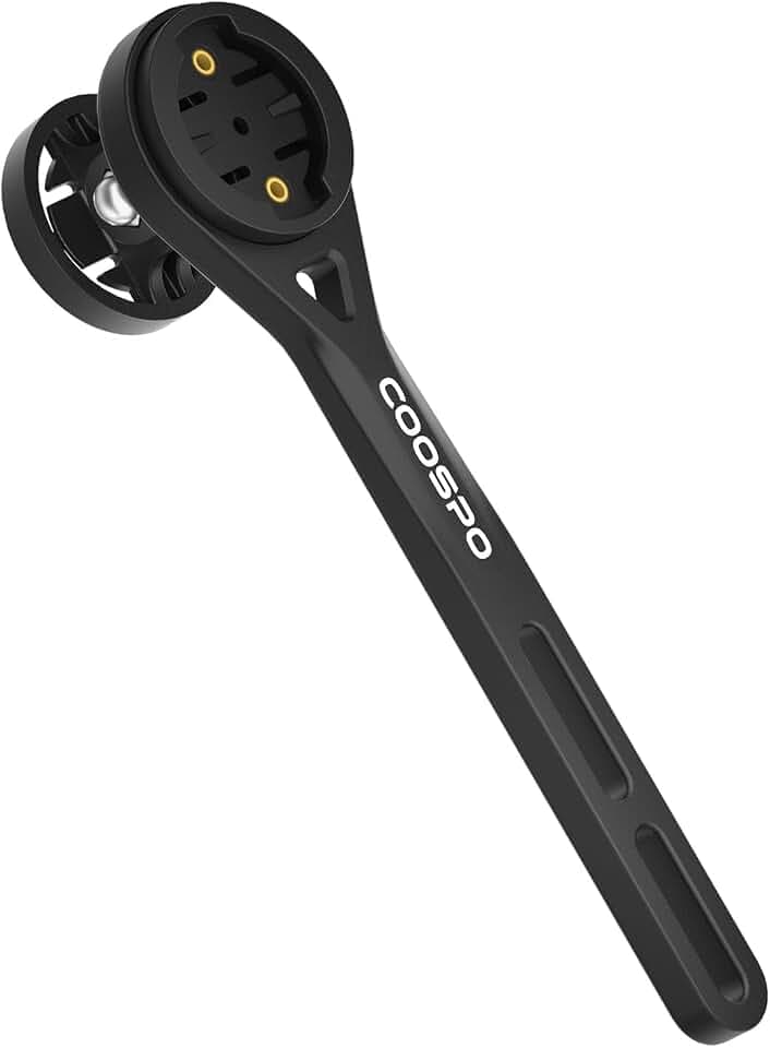 CooSpo MT6S Fahrradcomputer Halterung, Fahrradhalterung für Garmin IGPSPORT/Wahoo/Bryton/CYCPLUS Fahrradcomputer, Kompatibel mit GoPro, Out Front Radcomputer erweiterte Halterung