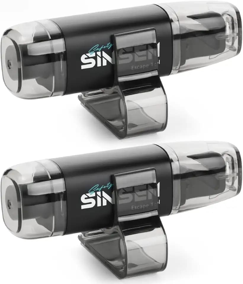 SINSEN Clip-On Window Breaker Seatbelt Cutter, 2PCS Glass Breaker