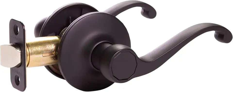 Design House Scroll Passage Door Lever, Matte Black