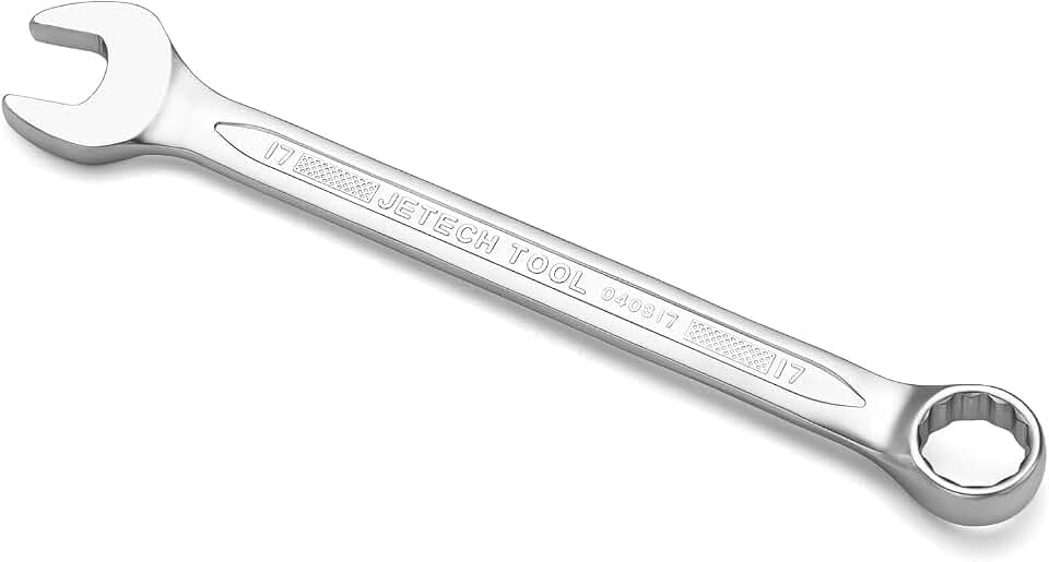 Jetech 17mm Combination Wrench - Industrial Grade, Chrome Vanadium Steel, Sand Blasted Finish, Forged, Heat-Treated, Metric