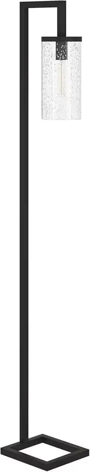 Henn&Hart 67" Modern 1-Light Floor Lamp, Black