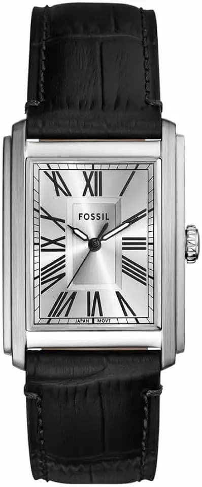 Fossil Carraway Watch for Men, Quartz Three Hand Movement with Leather or Stainless Steel Strap