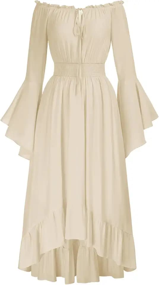 Scarlet Darkness Renaissance Dress Women Off Shoulder Bell Sleeve Dress
