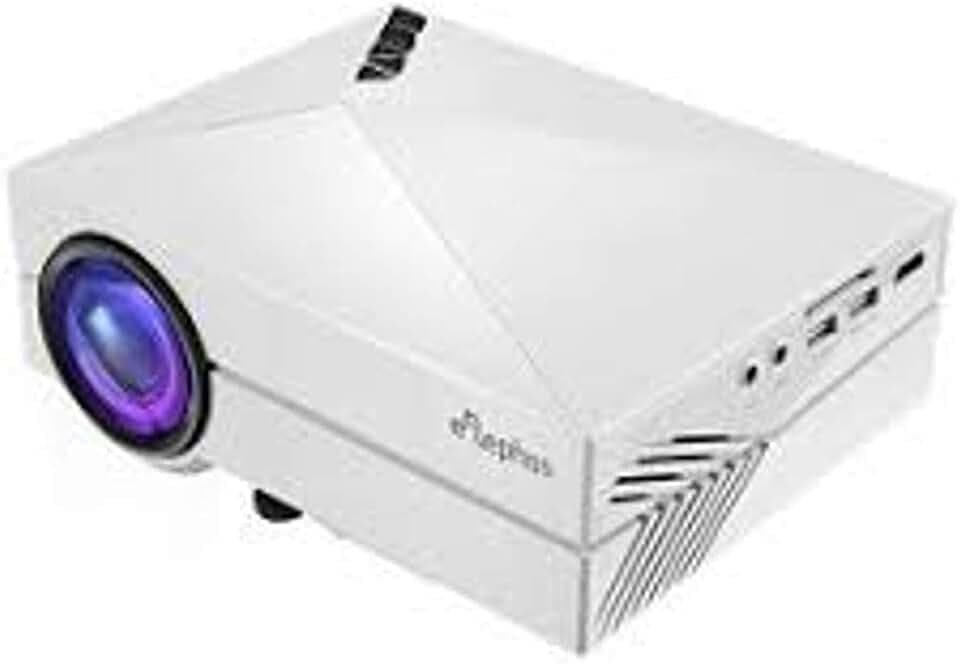 ELEPHAS EE-60 Tragbarer LED-Projektor (USB/AV/SD/VGA/HDMI), Schwarz
