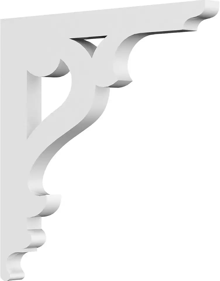 Ekena Millwork BKTP01X08X08BR Brontes Architectural Grade PVC Brackets, 5/8"W X 8"D X 8"H