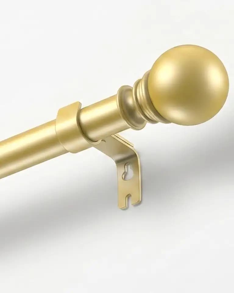 Gardinenstange Gold 66-300CM, 25 mm Durchmesser Ausziehbar Vorhangstange, Curtain rod für Schlafzimmer Wohnzimmer Küchen Büros Balkone diverse Fenster