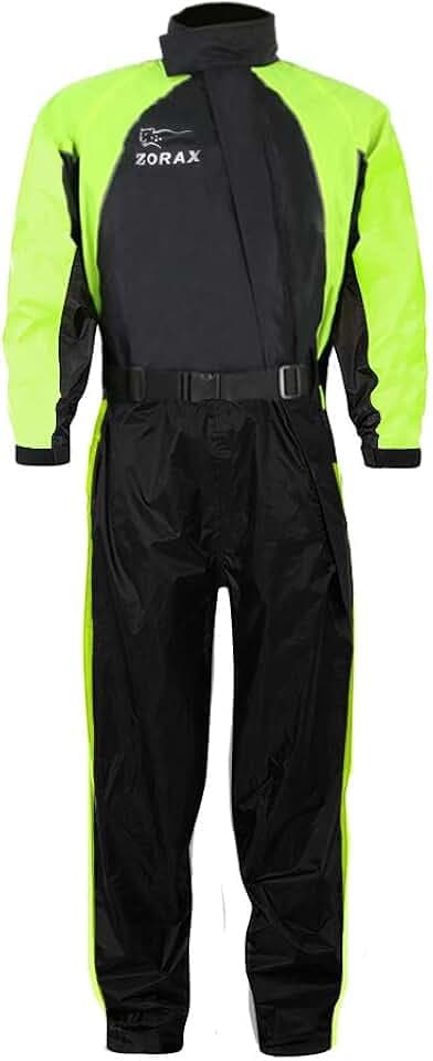 Zorax Hi-Vis Gelb/Schwarz 4XL Wasserdichter winddichter Motorrad-Regenanzug Herren-Regenbekleidung Regenmantel, Tragetasche, reflektierende Streifen