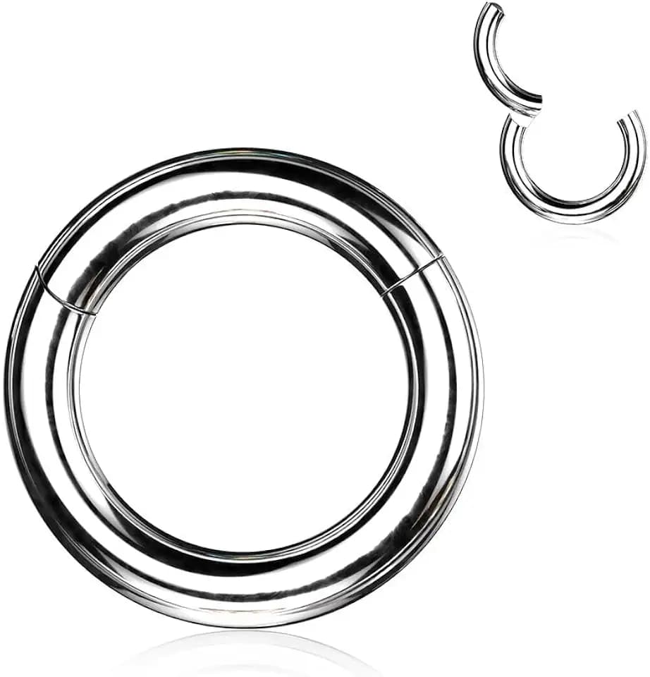 Segmentring – 5,0 mm KLAPPBAR aus Chirurgenstahl in silber - Smooth Closure Ring Clicker
