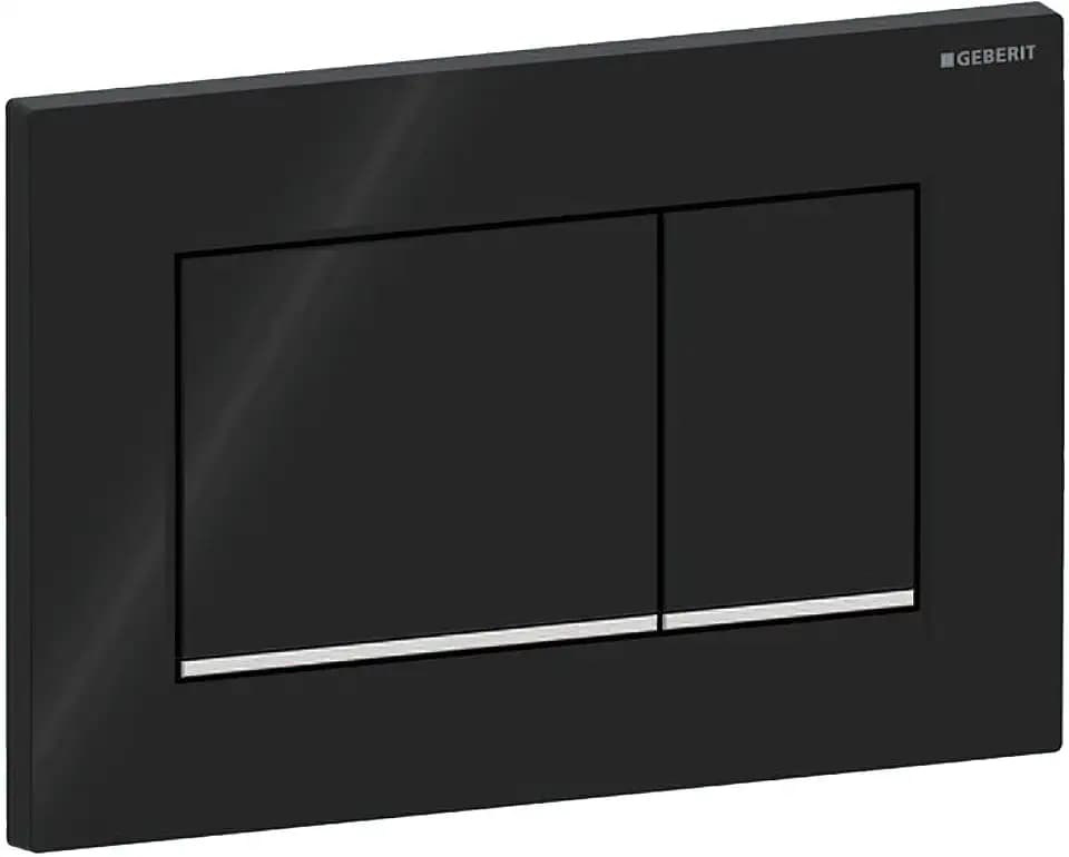 Geberit Sigma 30 Drückerplatte Schwarz Glänzend/Chrom für UP720, UP320, UP300 und UP700