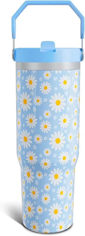 Daisy Gifts 30oz Tumbler Tumbler with Top Handle and Flip Straw