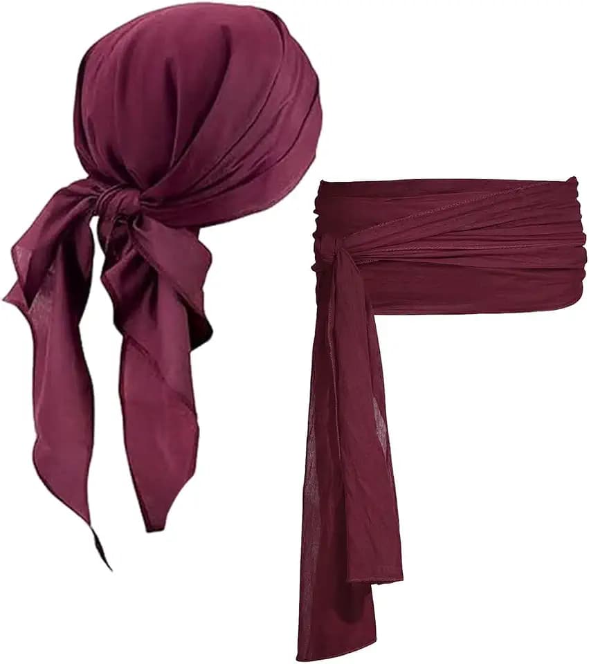 Piraten-Kostümzubehör-Set für Damen und Herren, Kopftuch und Schärpe für Piratenverkleidung im Mittelalter- und Renaissance-Stil, Halloween-Party