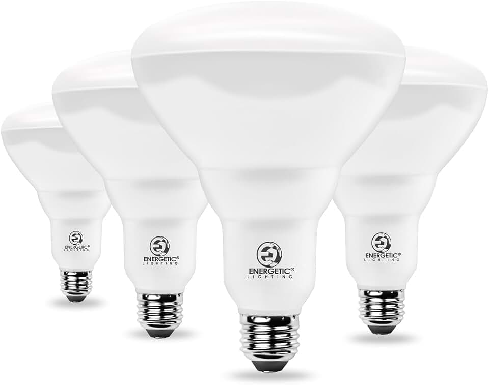 Energetic BR40 LED Light Bulbs,Indoor Flood Light,Dimmable,5000K Daylight,110W Equivalent,1600LM,E26 Base,Recessed Can Lights,High Lumen,Flicker Free,UL Listed,4 Pack