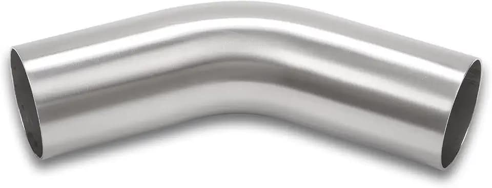 45 Degree Elbow 3 Inch 76mm OD Aluminum Intercooler Pipe Piping Air Intake Tube, 1.5D Radius, Brushed Finish