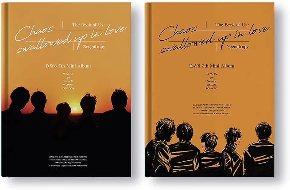 JYP Ent. DAY6 - The Book of Us : Negentropy - Chaos Swallowed up in Love Album+Pre-Order Benefit+Folded Poster+Extra Photocards Set (One& ver.), JYPK1230