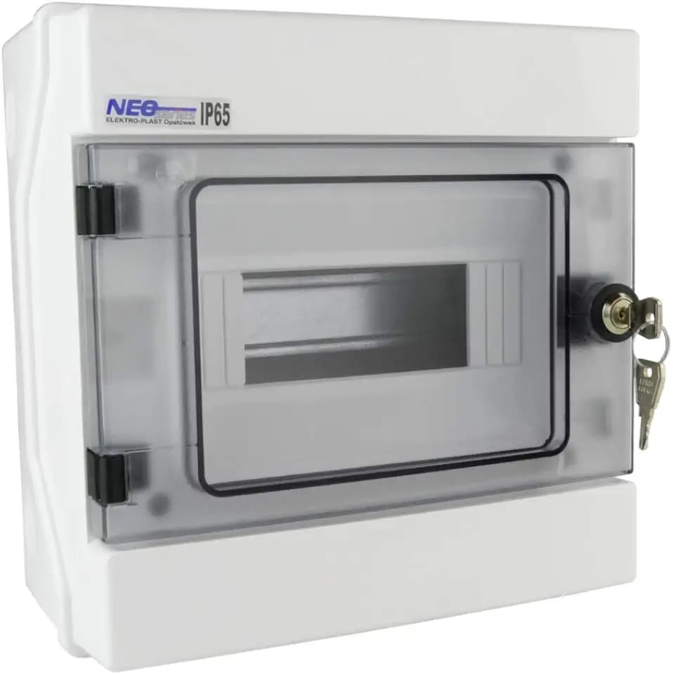 Elektro-Plast Verteilerkasten Kleinverteiler RH-8/Z AP Schloß IP65 8Module 36.9 VDE E-P 4033, 1, Grau