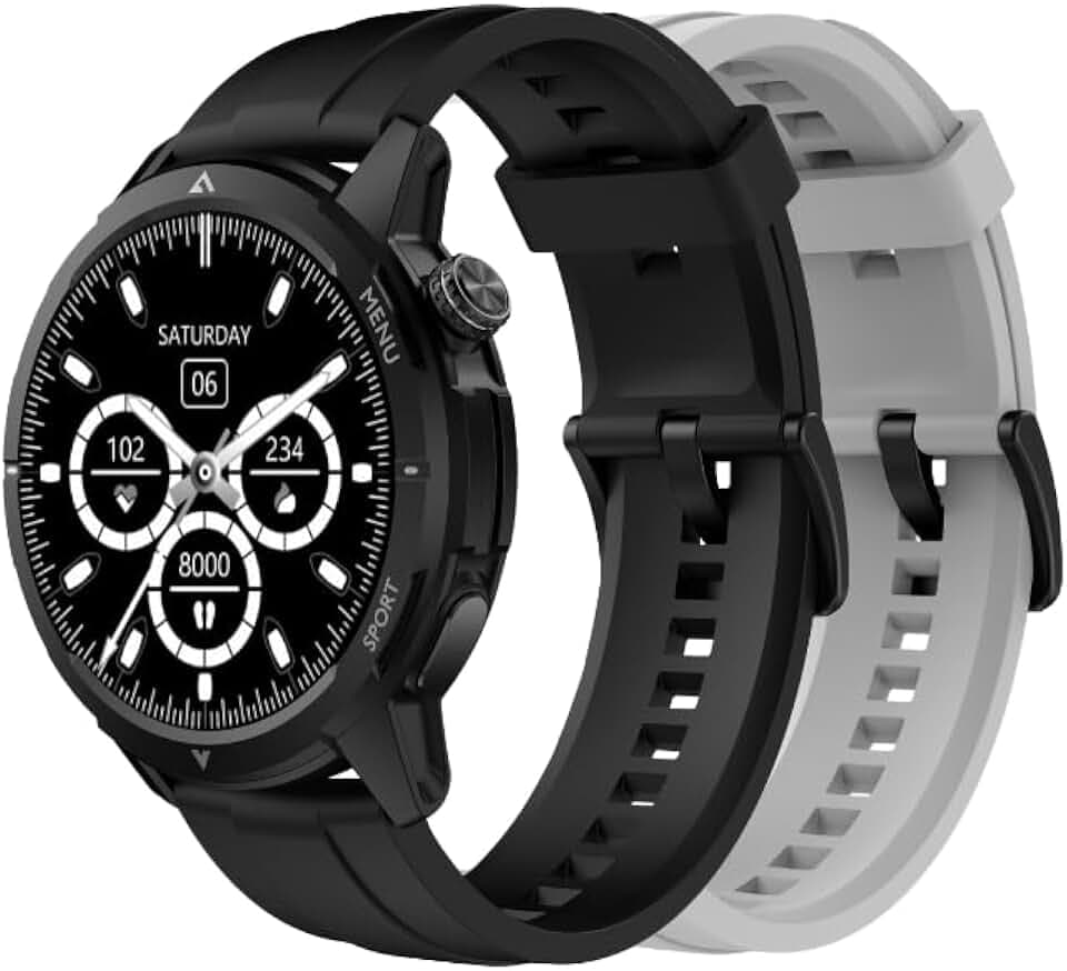 Beafon, Smartwatch 601, Armbanduhr, AMOLED Display 1,43“ (3,63cm), Panda Glas, Kompass, Höhenmesser, IP68, 5ATM, Sport Mode, Herzfrequenz, Blutsauerstoff, Schrittzähler, Bluetooth Anrufe, GPS,