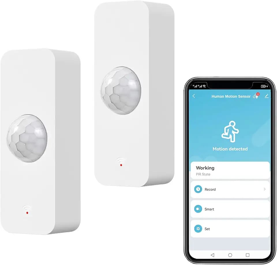 ZigBee Smart Bewegungssensor, intelligenter Bewegungsmelder für die Heimsicherheit, drahtloser Bewegungssensor mit Fernüberwachungs App, Sprachbefehl kompatibel mit Alexa. ZigBee Hub Required. 2 Pack