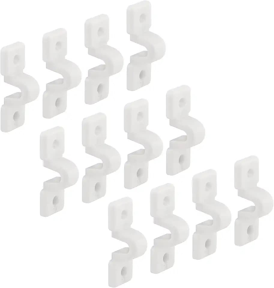 Prime-Line MP7018 Loop Clip, Fits Wire Shelves, Plastic Construction, White (12 Pack)