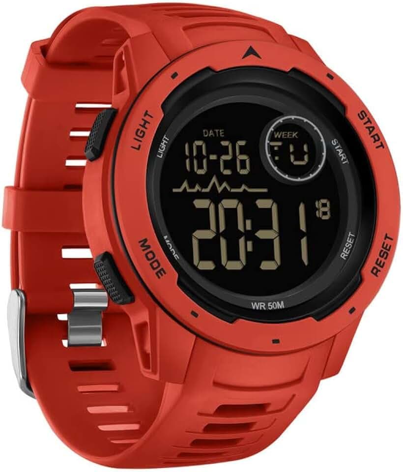 Armbanduhr für Jugendliche, Jungen, Digitaluhr mit Stoppuhr, Chronograph, Alarm, doppelte Zeitzone, 12/24-Stunden-Format