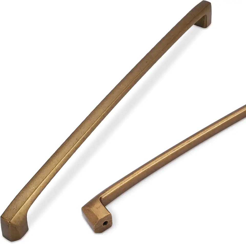 COTYKILEY 10 Pack 10 Inch(254mm) Antique Brass Kitchen Cabinet Handles Cabinet Pulls Vintage Drawer Pulls Aged Gold Bronze Kitchen Cabinet Hardware