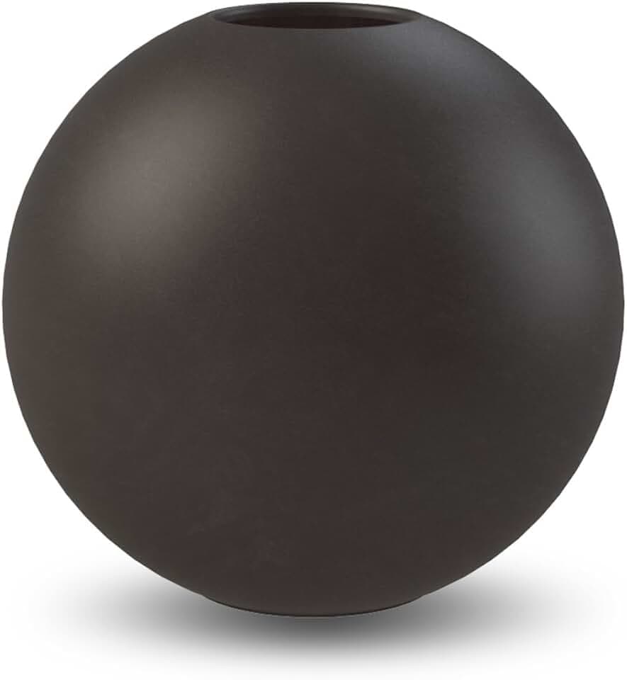 Cooee Design Ball-Vase aus Porzellan in der Farbe Schwarz Handgefertigt, Maße: 10cm x 10cm x 9cm, HI-028-02-BK