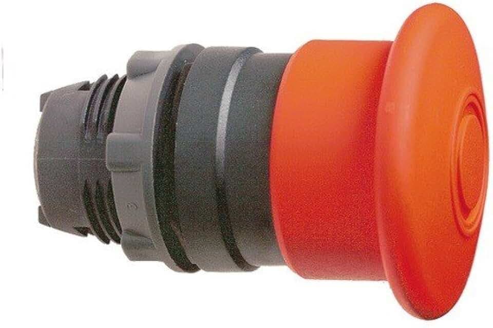 Square D by Schneider Electric X Series ZB5AT84 Harmony XB5 Emergency Stop Push-Button Head, Grey Plastic Bezel, Fits 22mm Diameter Cutouts, Trigger Latching Push Pull Operation, 40mm Red Mushroom