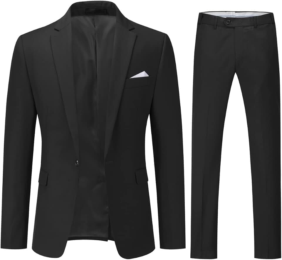 YOUTHUP Anzug Herren 2 Teilig Slim Fit Herrenanzug für Business Hochzeit