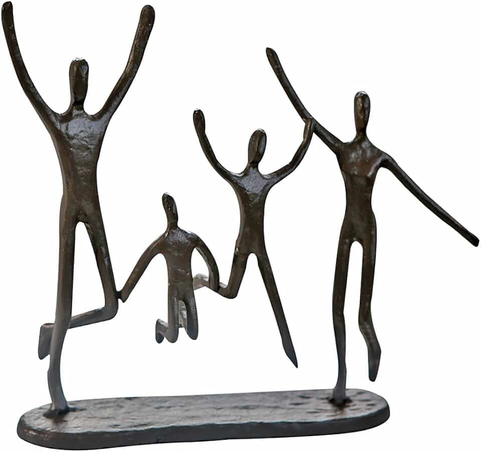 Casablanca Skulptur Jumping, Deko Figur Braun, Metall Statue Wohnzimmer, Büro Dekoration H. 20 cm x B. 22 cm - Moderne Skulpturen Familie u. Freunde, Designskulptur
