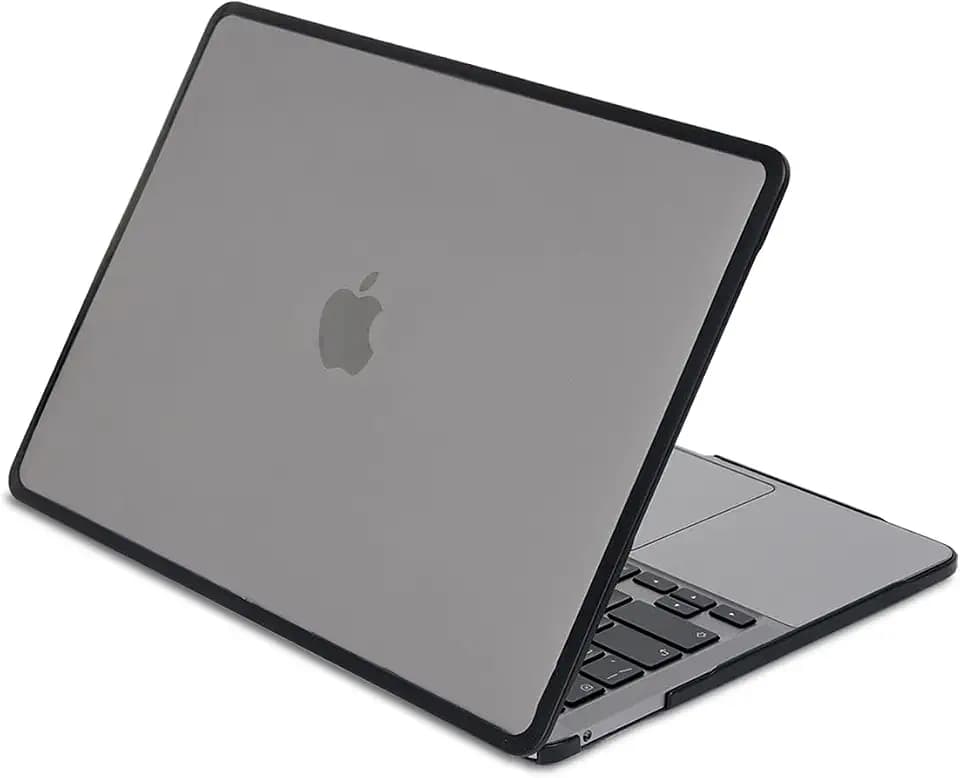 Anti-Cracking Hard Shell Case Compatible with MacBook Pro 14-inch 2025 2024-2021 Release M4 M3 M2 M1 Pro/Max Chip, Anti-Fingerprint Soft TPU Bumper,Transparent Black