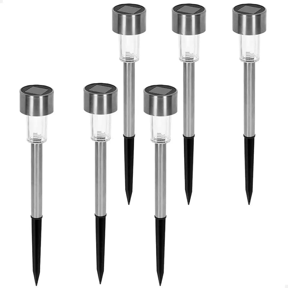 AKTIVE 61561-6er Pack LED Solar Gartenleuchten, LED Solarstecker, Dauerlicht für 6 bis 8 Stunden, wasserfest, Solarstecker Laternen, LED Solarleuchten für außen