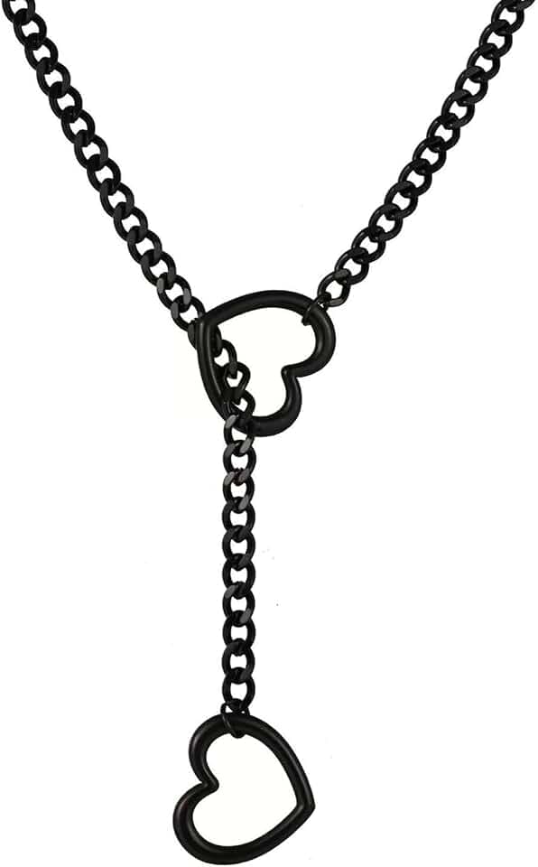 MIFYNN Heart Slip Chain Necklace for Women Men Punk Gothic Collar Choker