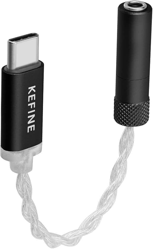 HiFi Audio Adapter USB C to 3.5mm Headphone Jack Adapter, CX31993 Hi-Res DAC Dongle 32Bit/384kHz, Silver-Plated OFC Cable Portable Audio Amp, Headphone Amp Portable DAC Decoder Amplifier