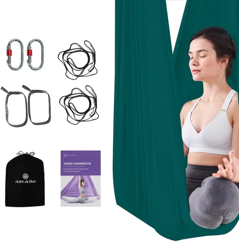 Aerial Yoga Hammock Swing, 4.5 Yards, Aerial Silks with Hardware