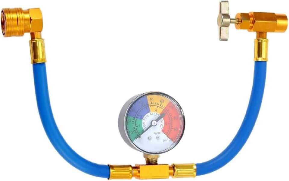 Aupoko R134A AC Refrigerant Charge Hose Kit 1/2" Self-Sealing Valve Can Tap