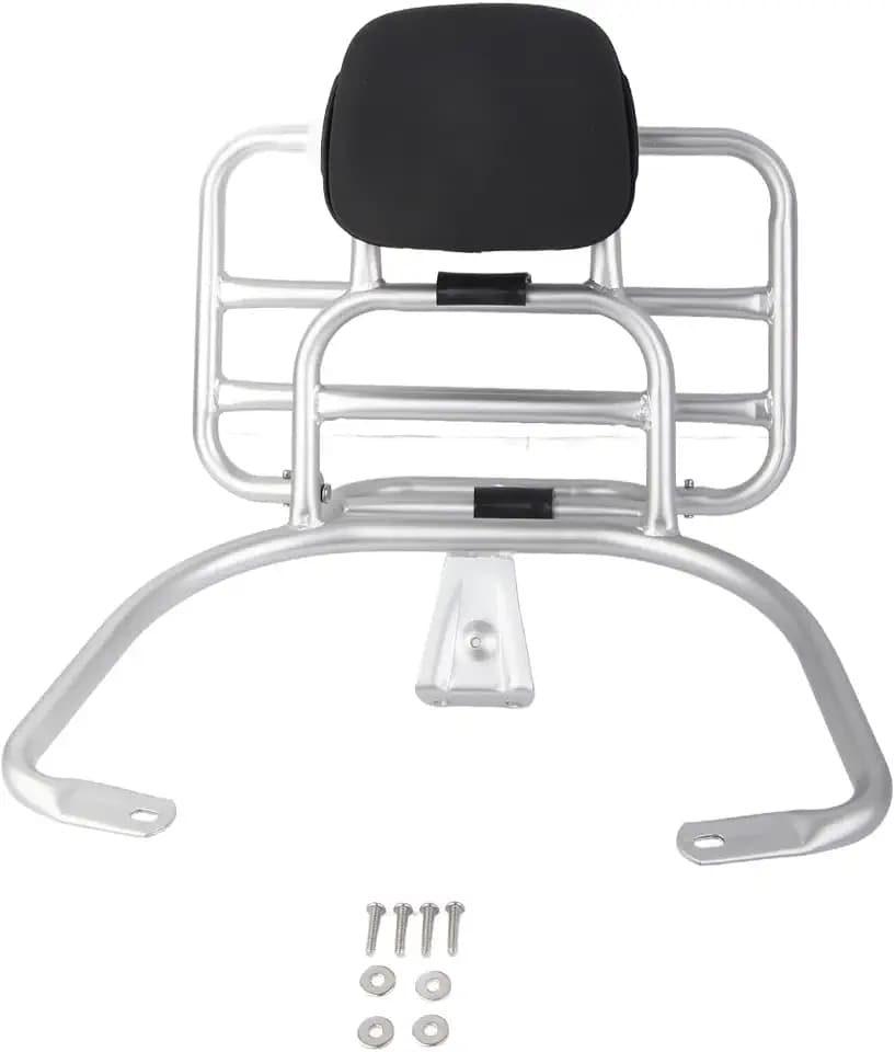 Motorcycle Luggage Rack for GT GTS GTV 125 250 300, Steel Alloy Chrome Plated Backrest Bracket