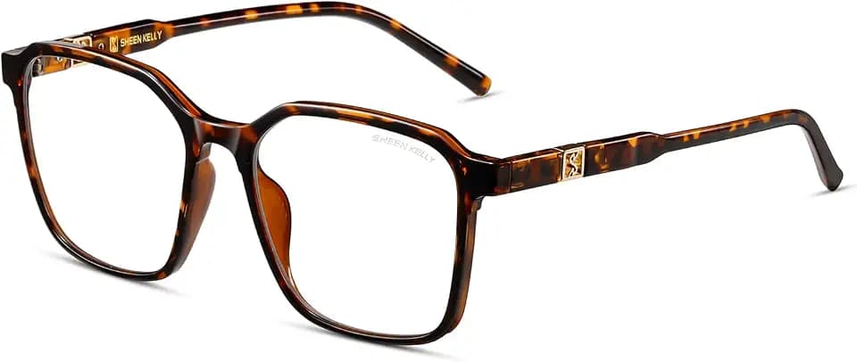 Oversized TR90 Retro Blaulichtfilter Brille Herren Damen Eckig CR39 Gläser