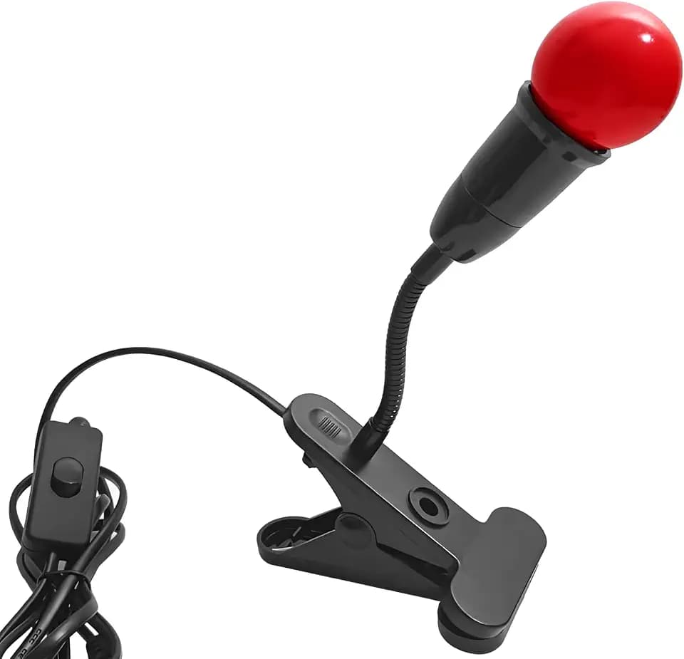 Darkroom Safe Light, Red LED Desk Lamp with Clip, 360 Degree Adjustable,Suitable for Processing B&W Film and B&W Print Paper (1W)