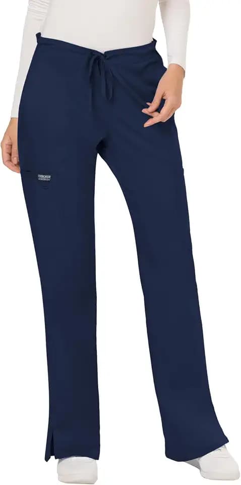 Scrubs for Women Workwear Revolution, Drawstring Scrub Pants WW120P, L Petite, Black