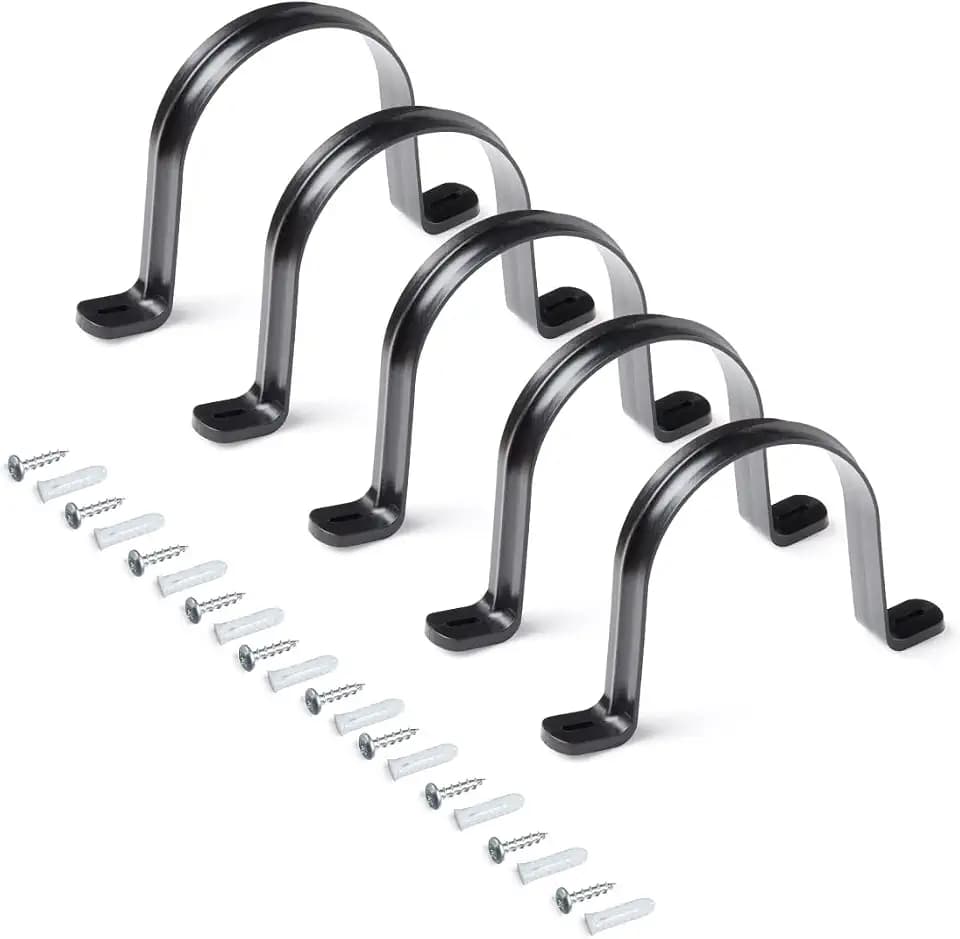 POWERTEC 70343 Hangers for 4" Dust Collection Hose, Pipes and Dust Collection Fittings with Mounting Screws, 5 PK