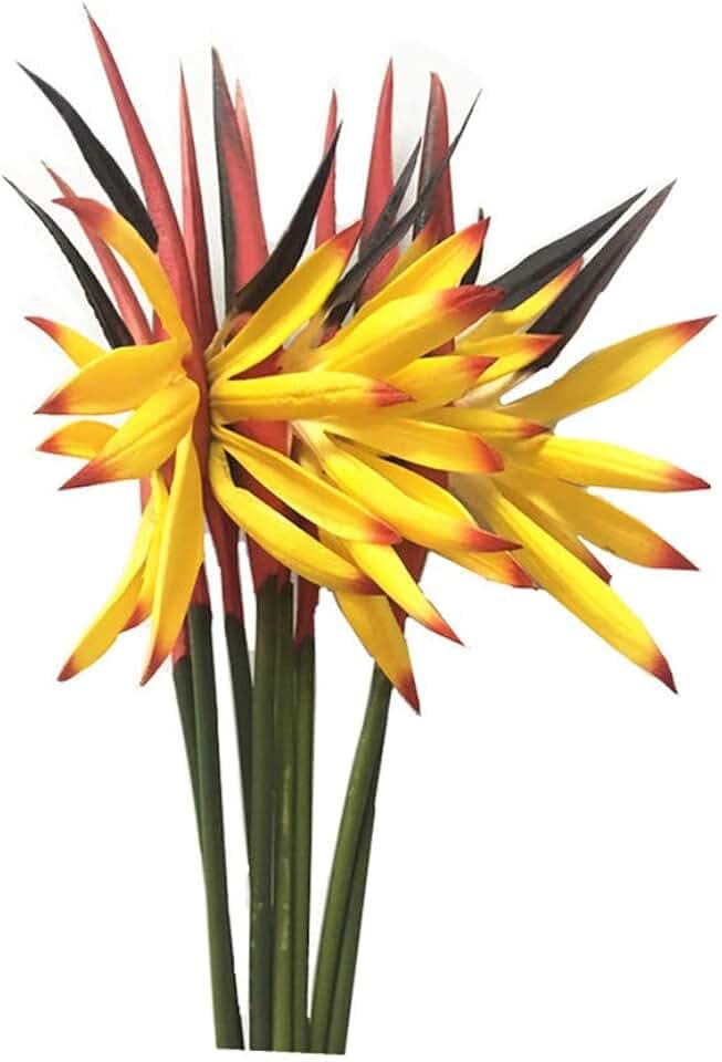 Künstliche Blumen für den Außenbereich, UV-beständig, kein Verblassen, künstliche Kunststoffpflanzen, Blumenstiel, 5 mm, kleine Blumenarrangements für Zuhause, Büro, 8 Stück (gelb)
