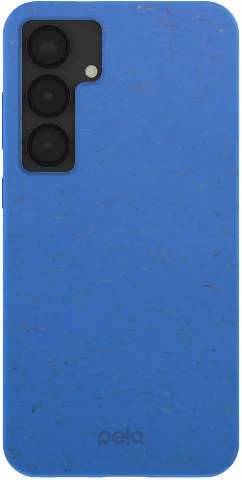 Pela | Phone Case Compatible with Samsung Galaxy S25 Plus | Solid Colors | Supports Wireless Charging | Cute Eco Friendly | Electric Blue