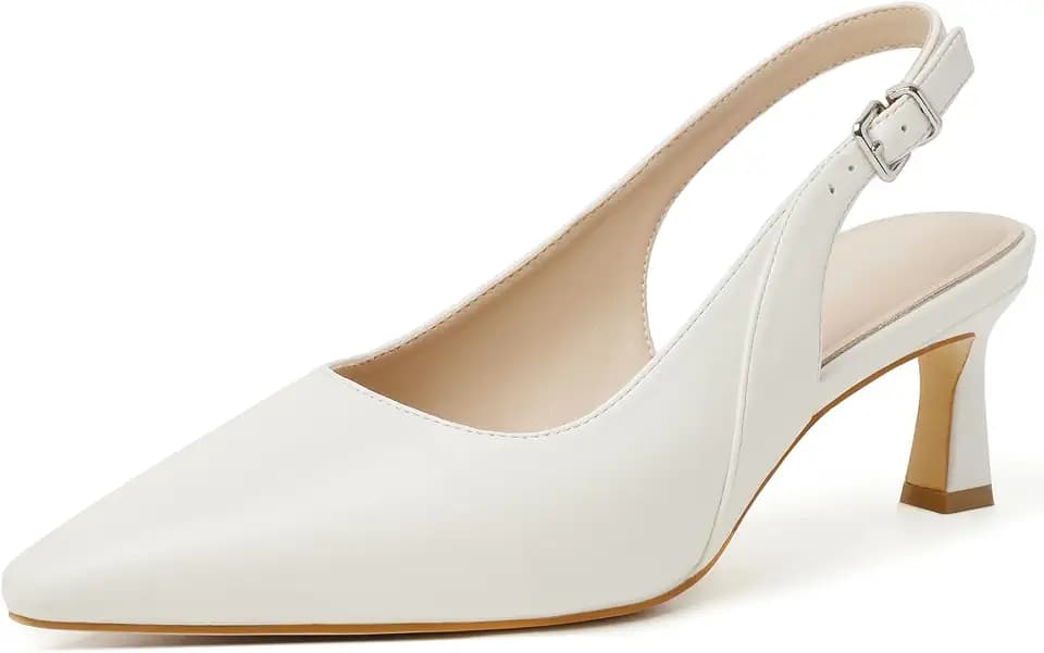 Mostrin Kitten Heels for Women Slingback Pointed Closed Toe Heels Women's Pumps Shoes for Wedding, Party, Commuting